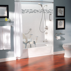 integrated grab bar w toilet paper holder chrome moen