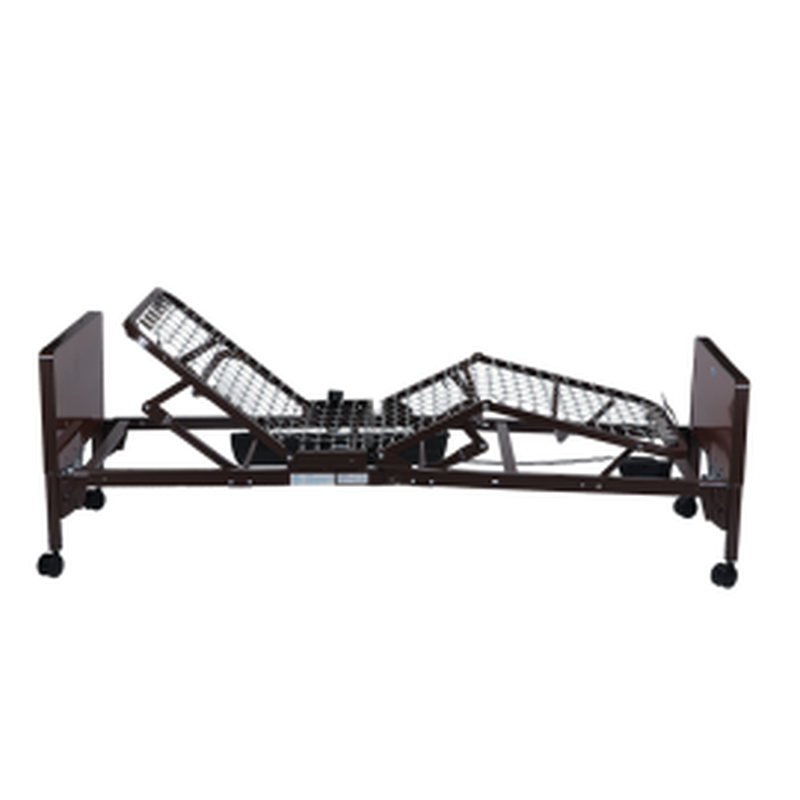 semi electric homecare bed w half rail