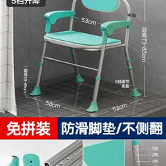 one button folding elderly shower chair comfortable cushion bath seat antiskid safety bathroom stool for peace of mind