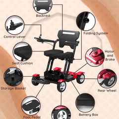 titan mobility ultra lightweight collapsible travel electric wheelchair