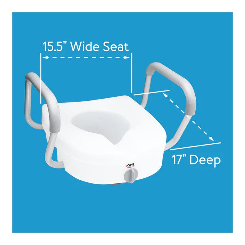 Carex E-Z Lock Raised Toilet Seat w/ Armrests