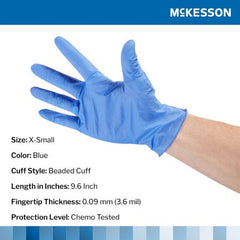 mckesson confiderm 3 5c nitrile exam glove extra small blue mckesson confiderm 3 5c exam glove mk765873bx