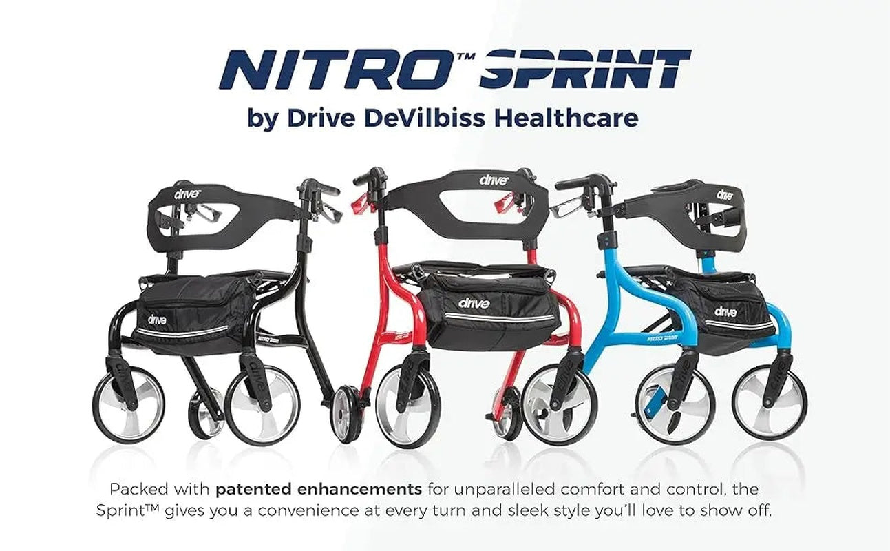 Nitro Sprint Foldable Rollator Walker with Seat
