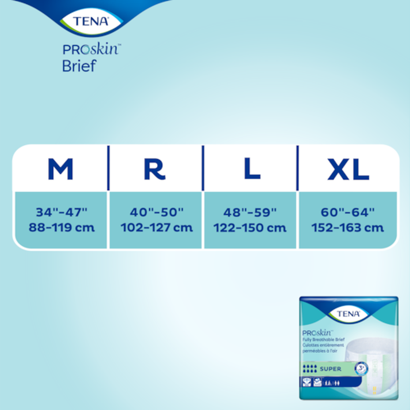 unisex adult incontinence brief tena proskin super x large disposable heavy absorbency packaging type case
