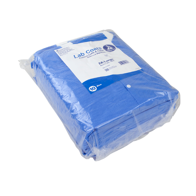 dynarex disposable lab coats without pockets