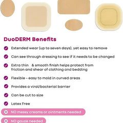 hydrocolloid dressing duoderm signal cgf foam backing 4 x 4 inch square hydrocolloid