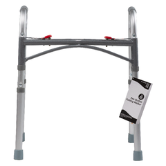 Dynarex Two Button Folding Walker - Lightweight, Adjustable Mobility Aid for Enhanced Stability and Support. Perfect for Seniors and Rehabilitation Use.