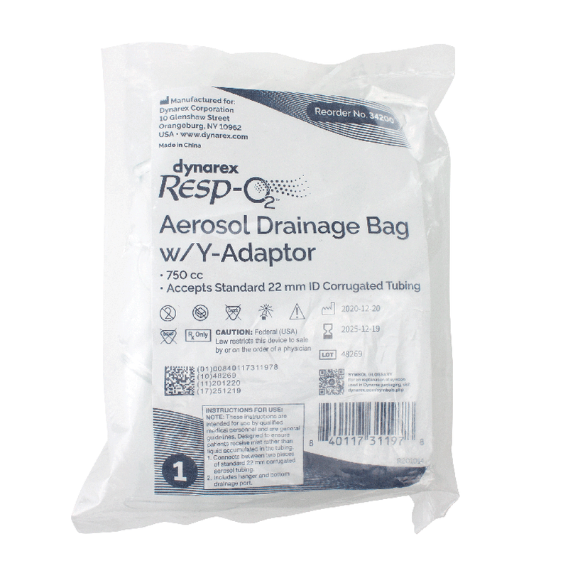 dynarex aerosol drainage bag w t adaptor