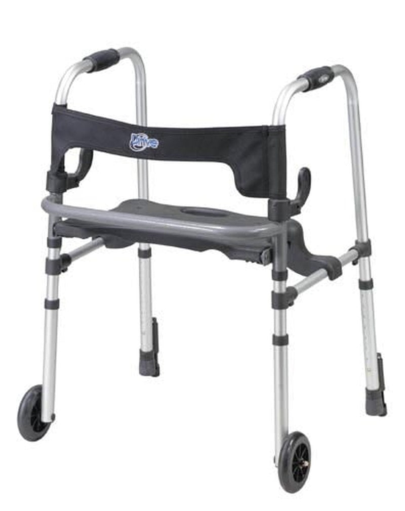 clever lite walker w seat push down brakes