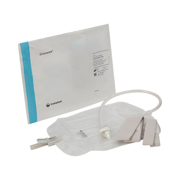 Urinary Leg Bag Conveen Security+ Anti Reflux Valve NonSterile 600 mL Polyethylene / Flocked