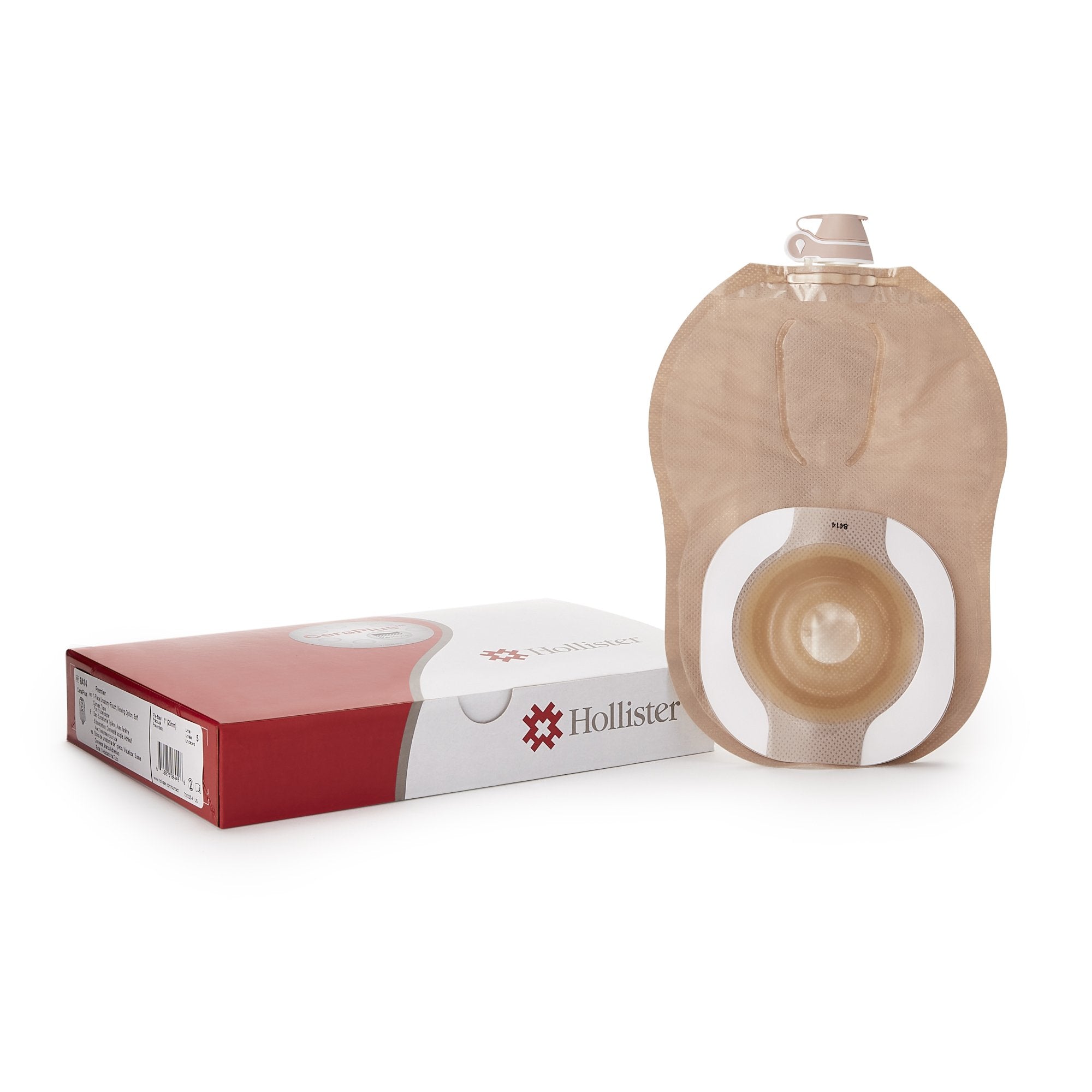 Urostomy Pouch CeraPlus One Piece System 9 Inch Length Soft Convex, Pre Cut 1 Inch Stoma Drainable