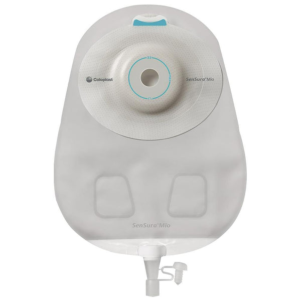 Urostomy Pouch SenSura Mio Convex One Piece System 10 1/2 Inch Length, Maxi Convex Light, Pre Cut 1 Inch Stoma Drainable