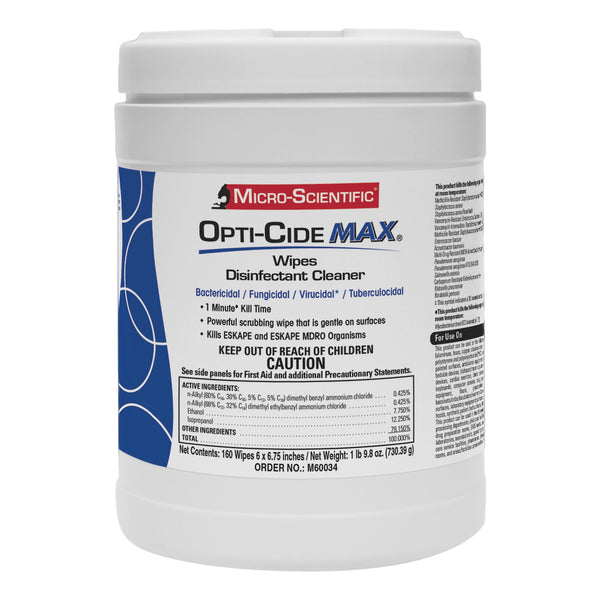 Opti Cide Max Surface Disinfectant Cleaner Premoistened Alcohol Based Manual Pull Wipe 160 Count Canister Alcohol Scent NonSterile