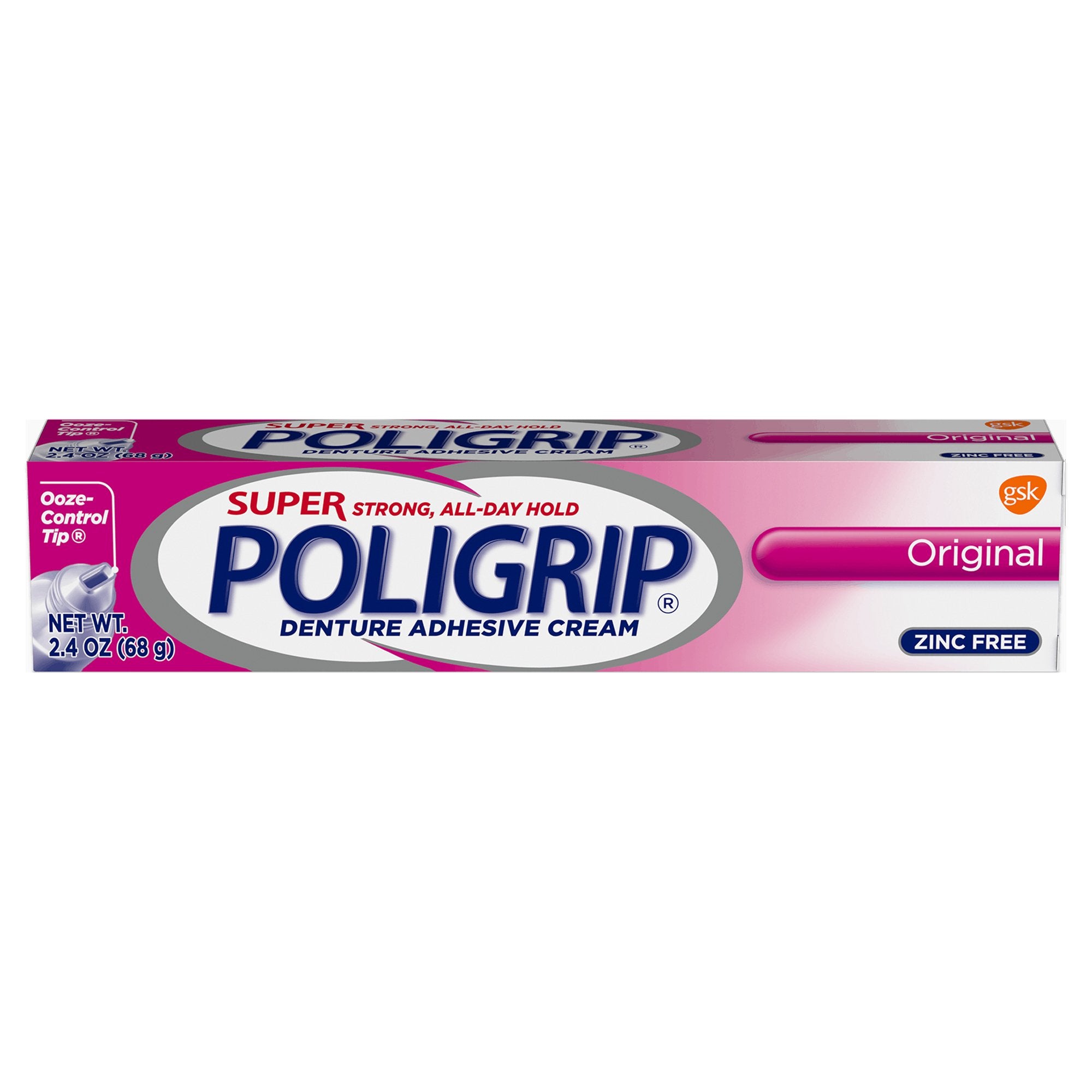 Denture Adhesive Super Poligrip® Original Cream 2.4 oz.