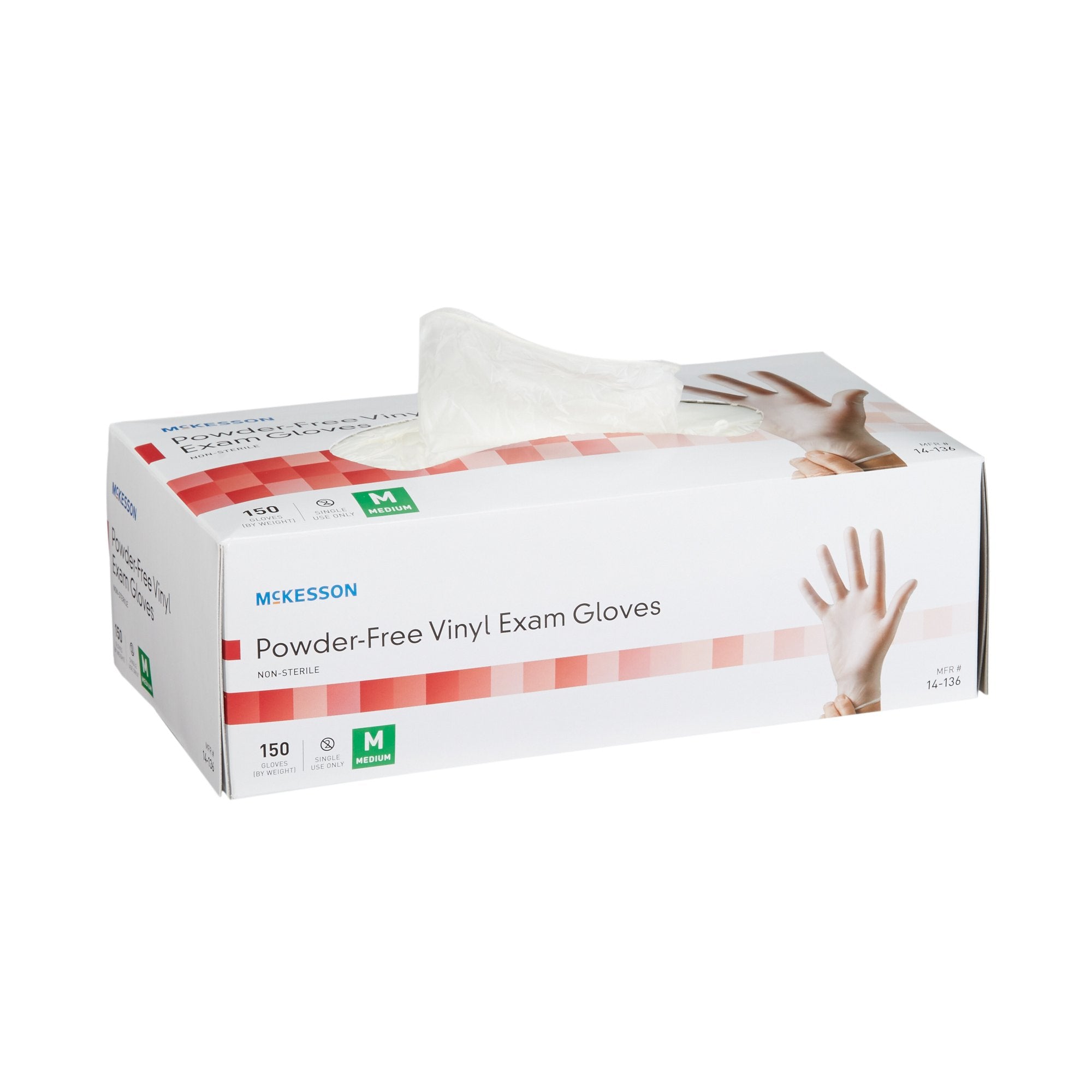 Exam Glove McKesson Medium NonSterile Vinyl Standard Cuff Length Smooth Clear Not Rated