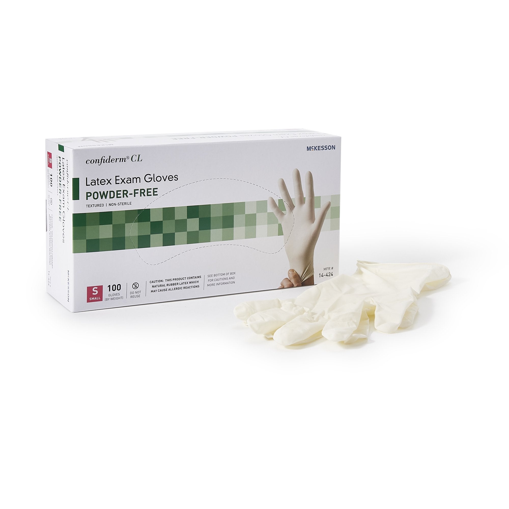 Exam Glove McKesson Confiderm® Small NonSterile Latex Standard Cuff Length Textured Fingertips Ivory Not Rated