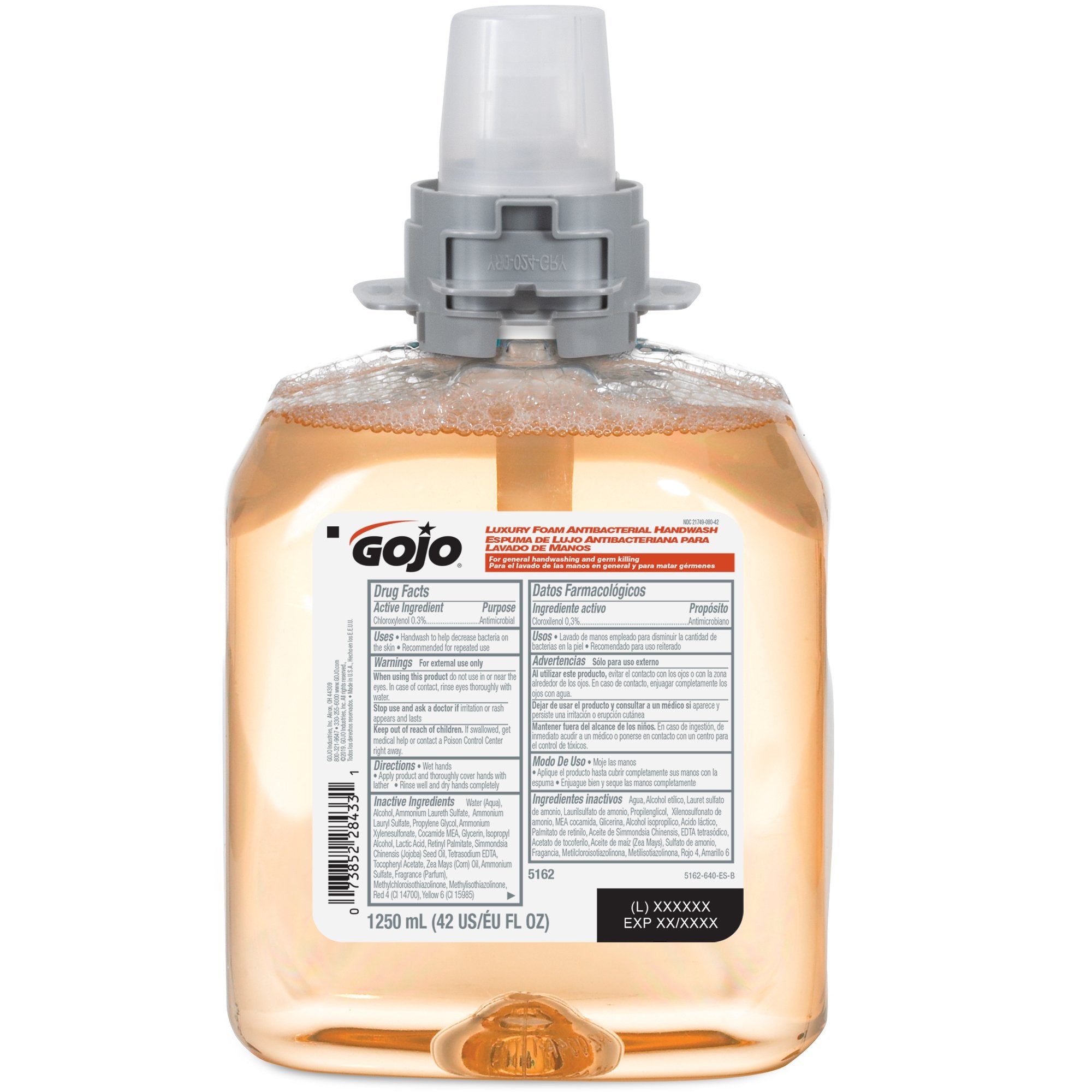 Antibacterial Soap GOJO Foaming 1,250 mL Dispenser Refill Bottle Fruit Scent, Packaging Type- Case