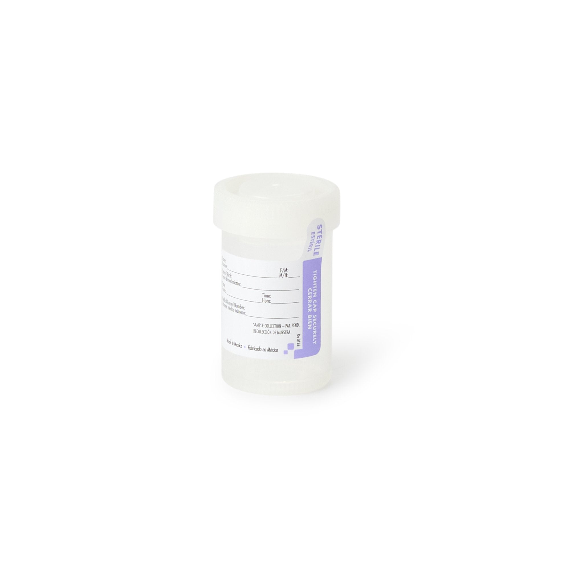 Urine Specimen Container Tite-Rite 53 mm Opening 90 mL (3 oz.) Screw Cap Patient Information Sterile, Packaging Type- Case