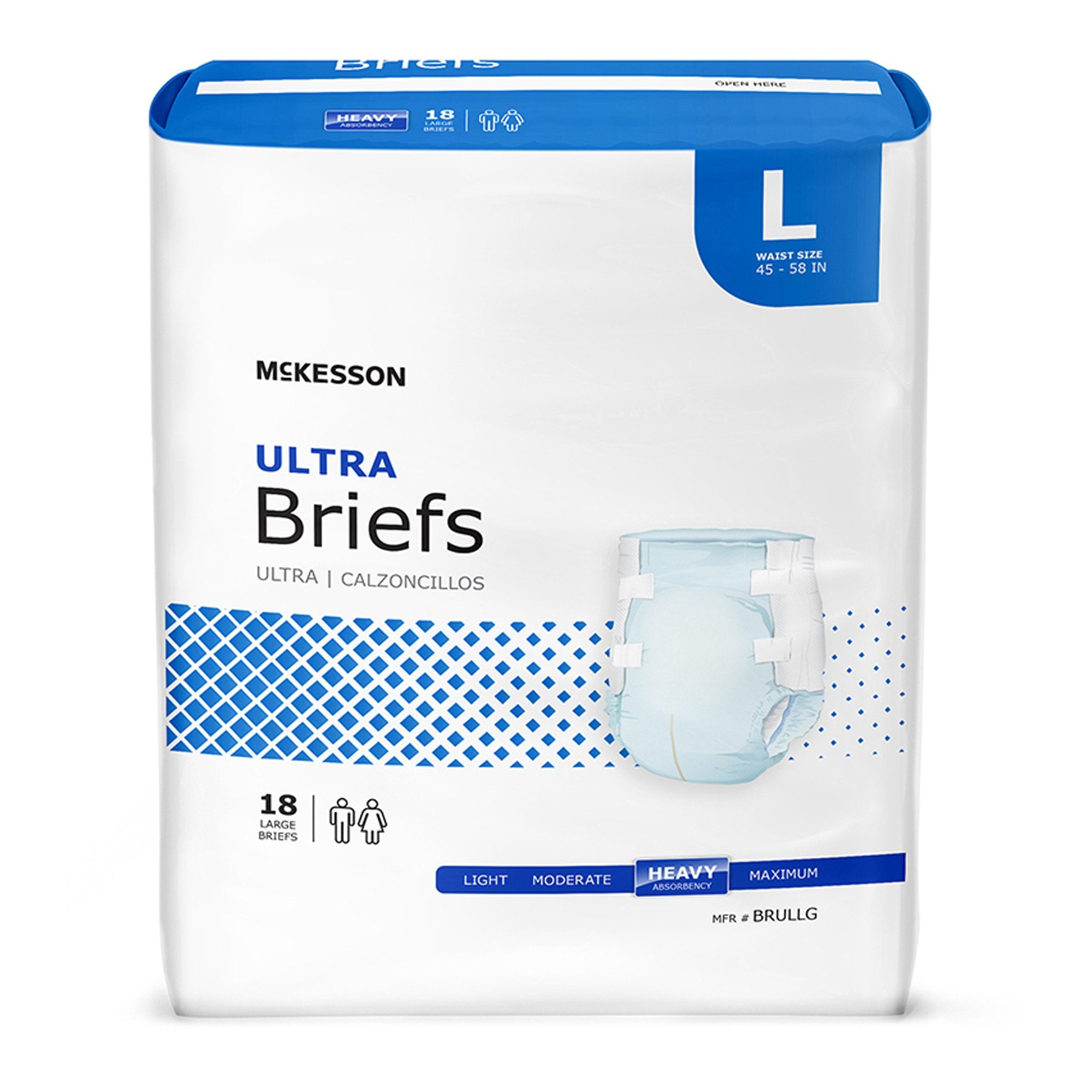 Unisex Adult Incontinence Brief McKesson Ultra Large Disposable Heavy Absorbency, Packaging Type- Case