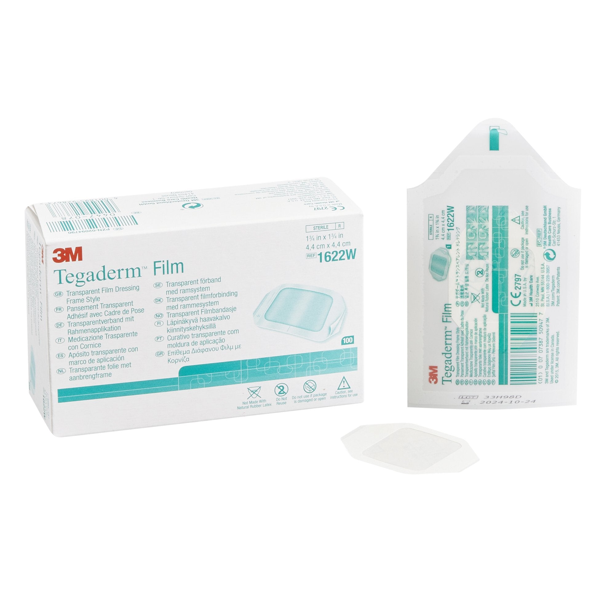 Transparent Film Dressing 3M Tegaderm 1-3/4 X 1-3/4 Inch Frame Style Delivery Rectangle Sterile