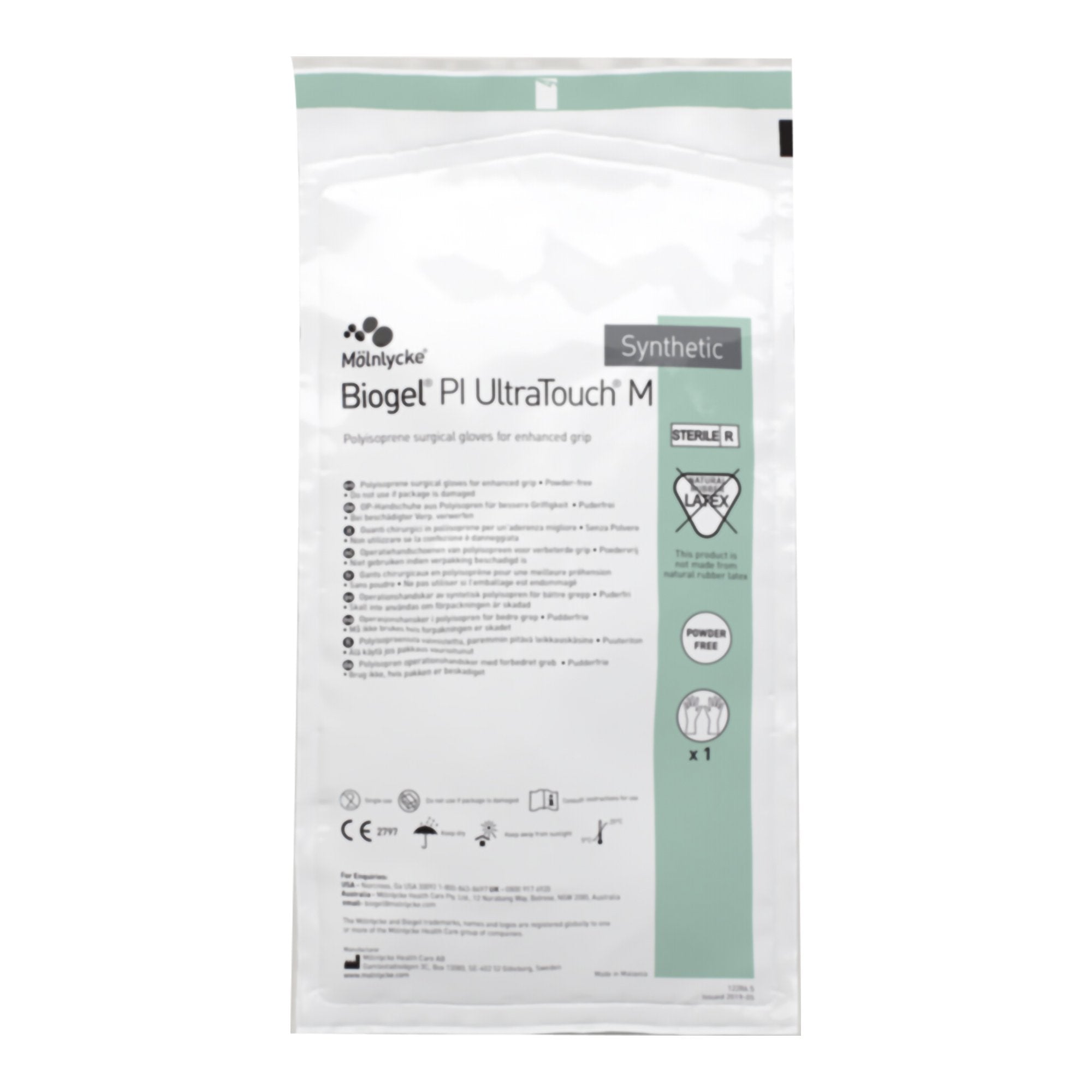 Surgical Glove Biogel PI UltraTouch M Size 6.5 Sterile Polyisoprene Standard Cuff Length Micro-Textured Straw Not Chemo Approved, Packaging Type- Box