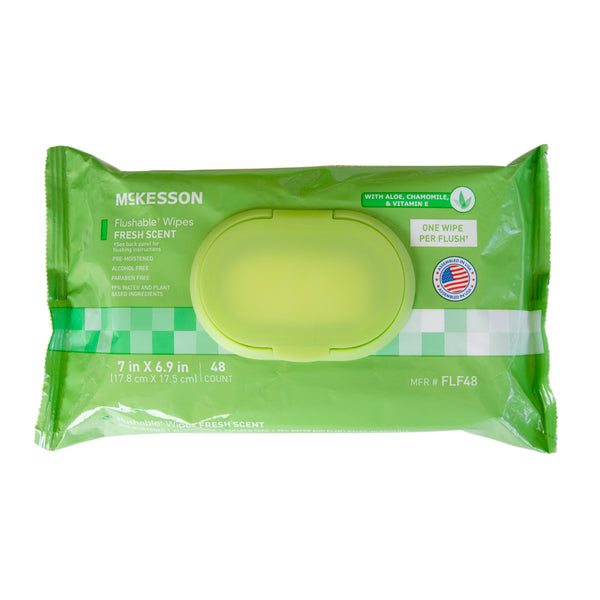 Flushable Personal Wipe McKesson Soft Pack Scented 48 Count