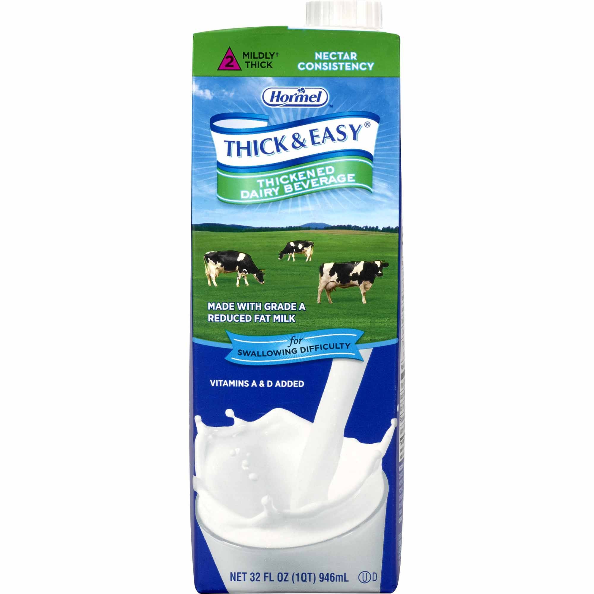 Thickened Beverage Thick & Easy® Dairy 32 oz. Carton Milk Flavor Liquid IDDSI Level 2 Mildly Thick