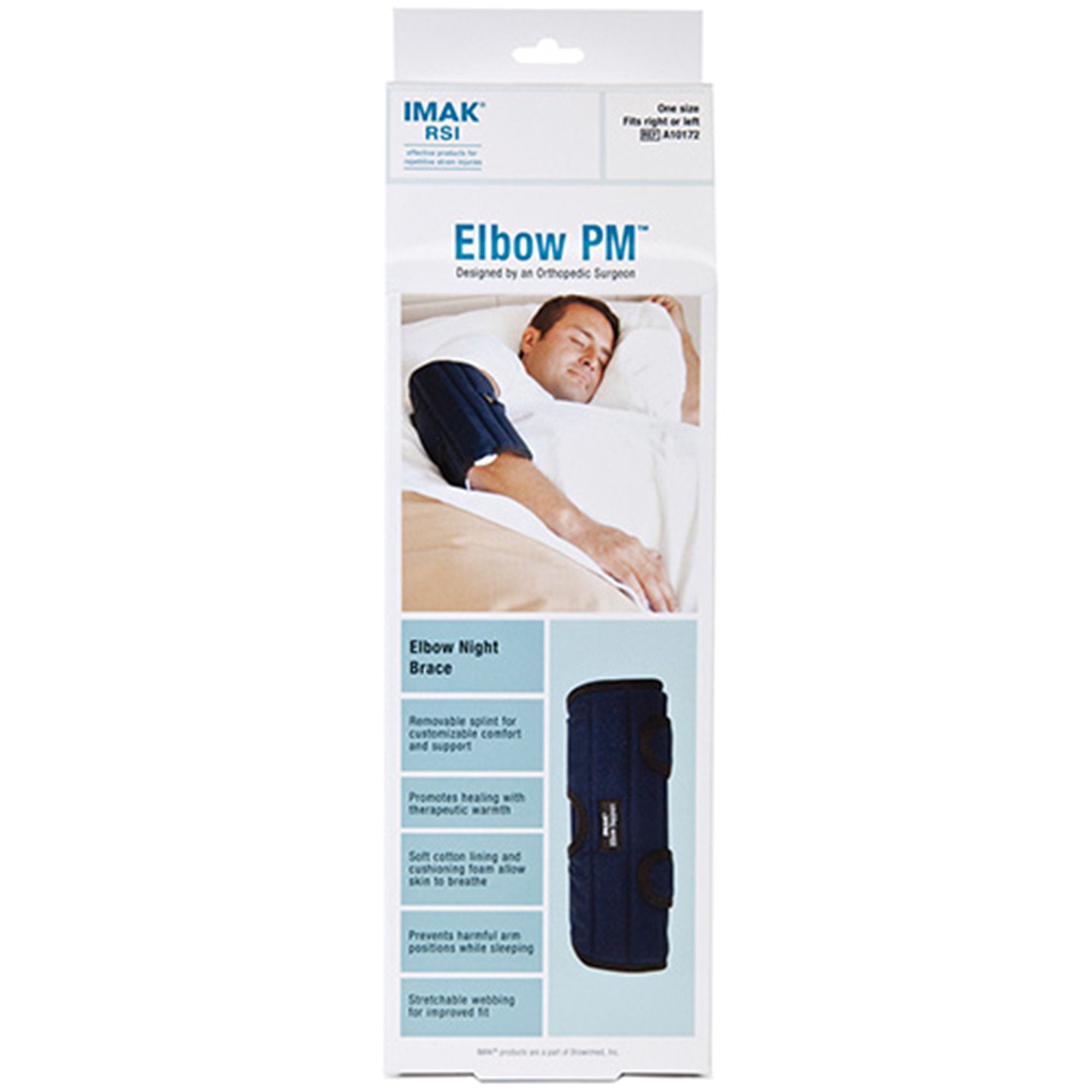 Elbow Support IMAK RSI® One Size Fits Most Dual Hook and Loop Strap Closures Left or Right Elbow Blue