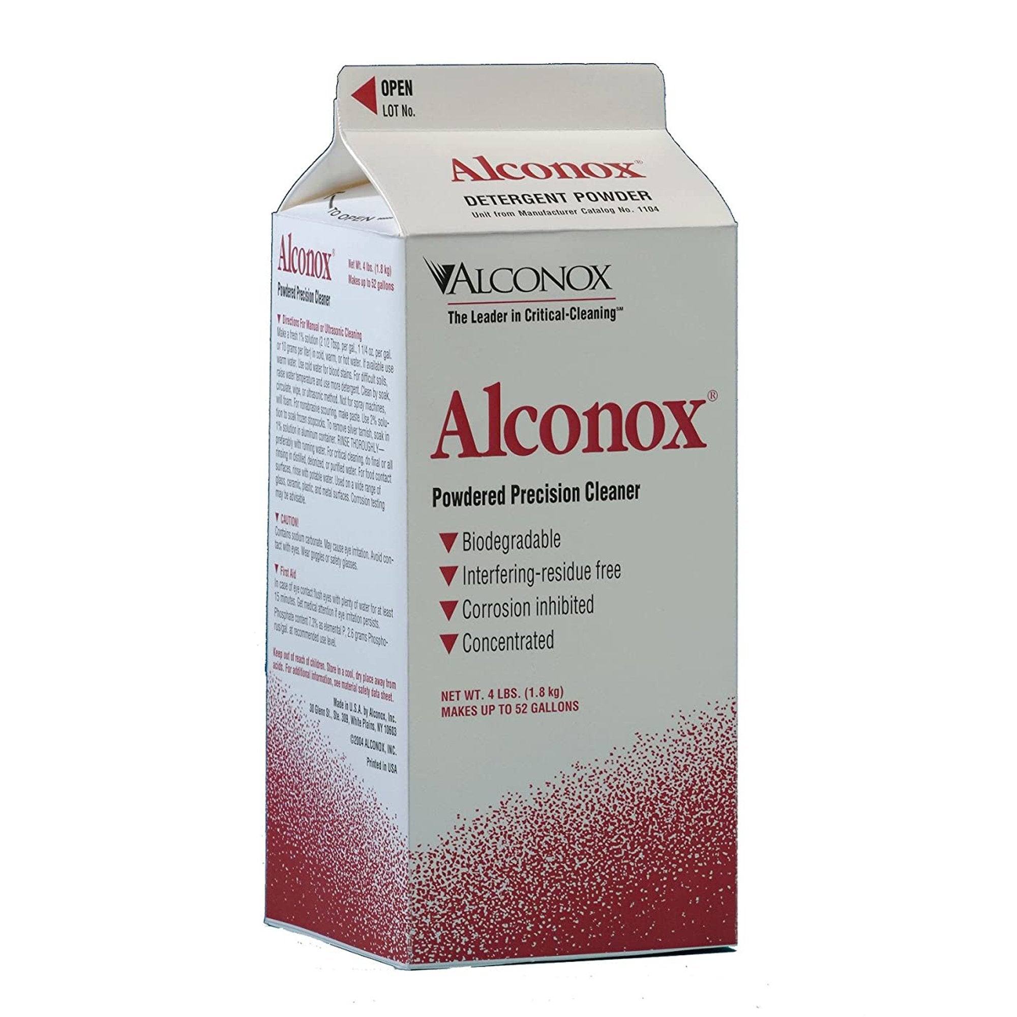 Instrument Detergent Alconox® Powder Concentrate 4 lbs. Carton Unscented