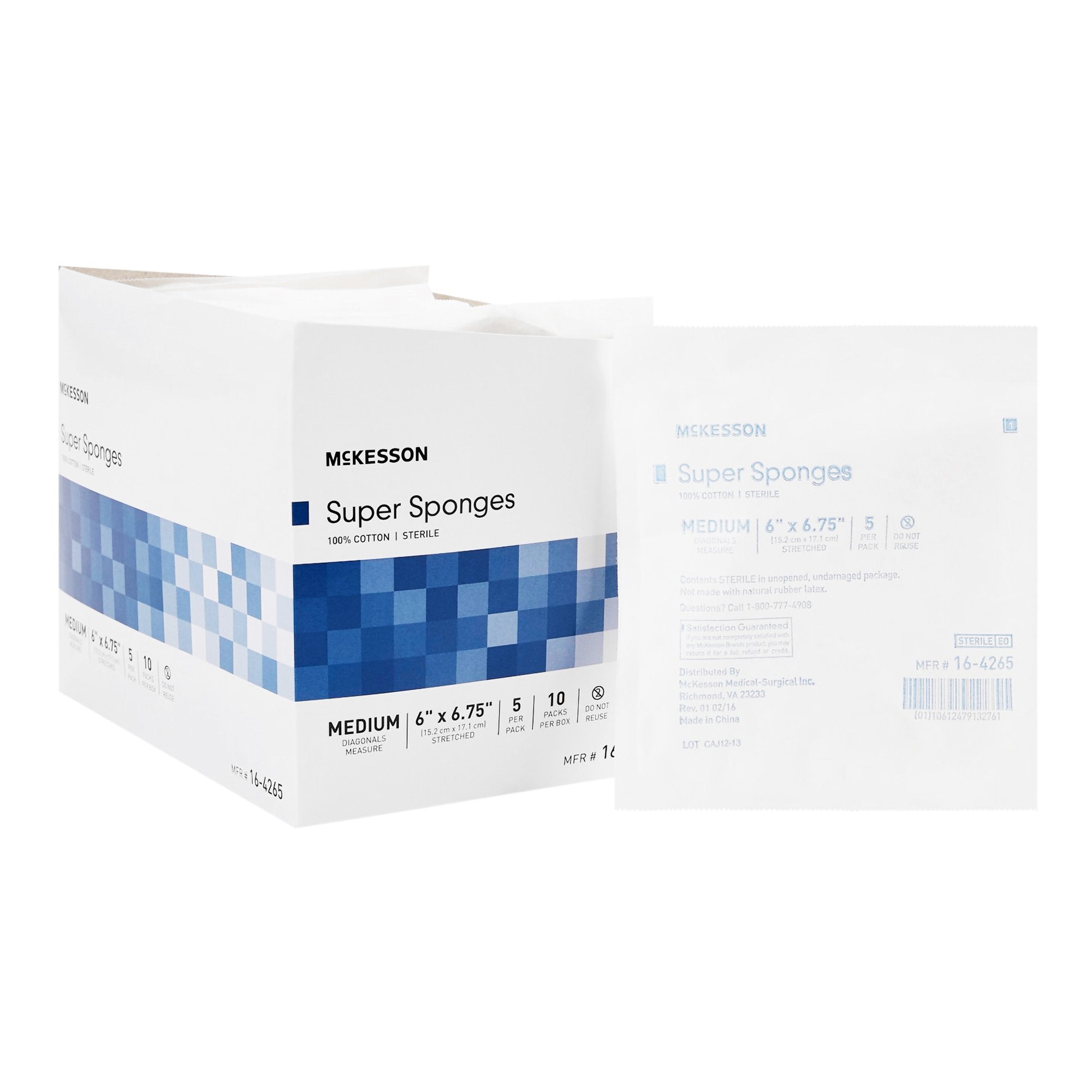 Fluff Dressing McKesson 6 X 6-3/4 Inch Sterile 5 per Pack