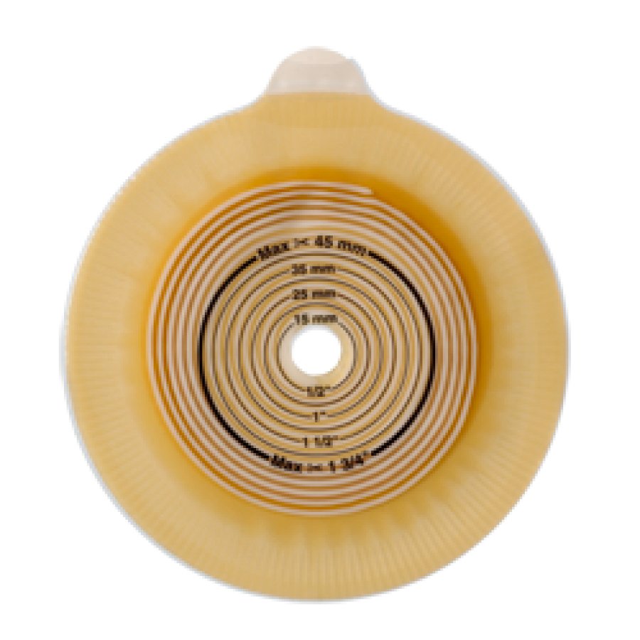 Ostomy Barrier Assura Trim to Fit, Extra Extended Wear Spiral Adhesive 60 mm Flange Blue Code System Synthetic Resin 5/8 to 1 11/16 Inch Opening
