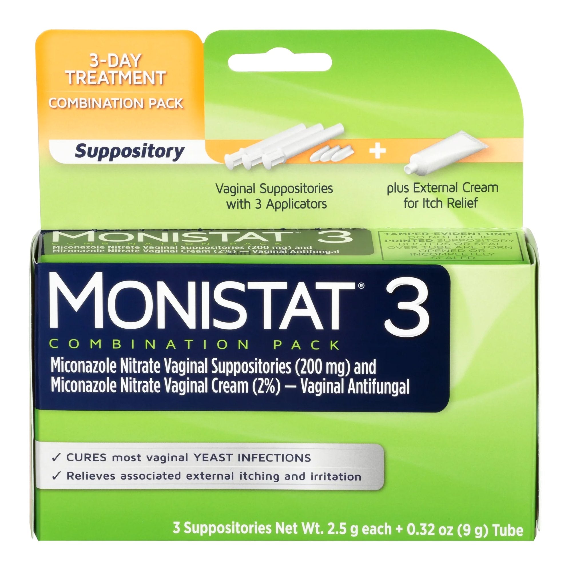 Vaginal Antifungal MONISTAT 3 Day Treatment Combination Pack Ovule 200 mg / 2% Strength Ovule insert 3 Per Box Applicator