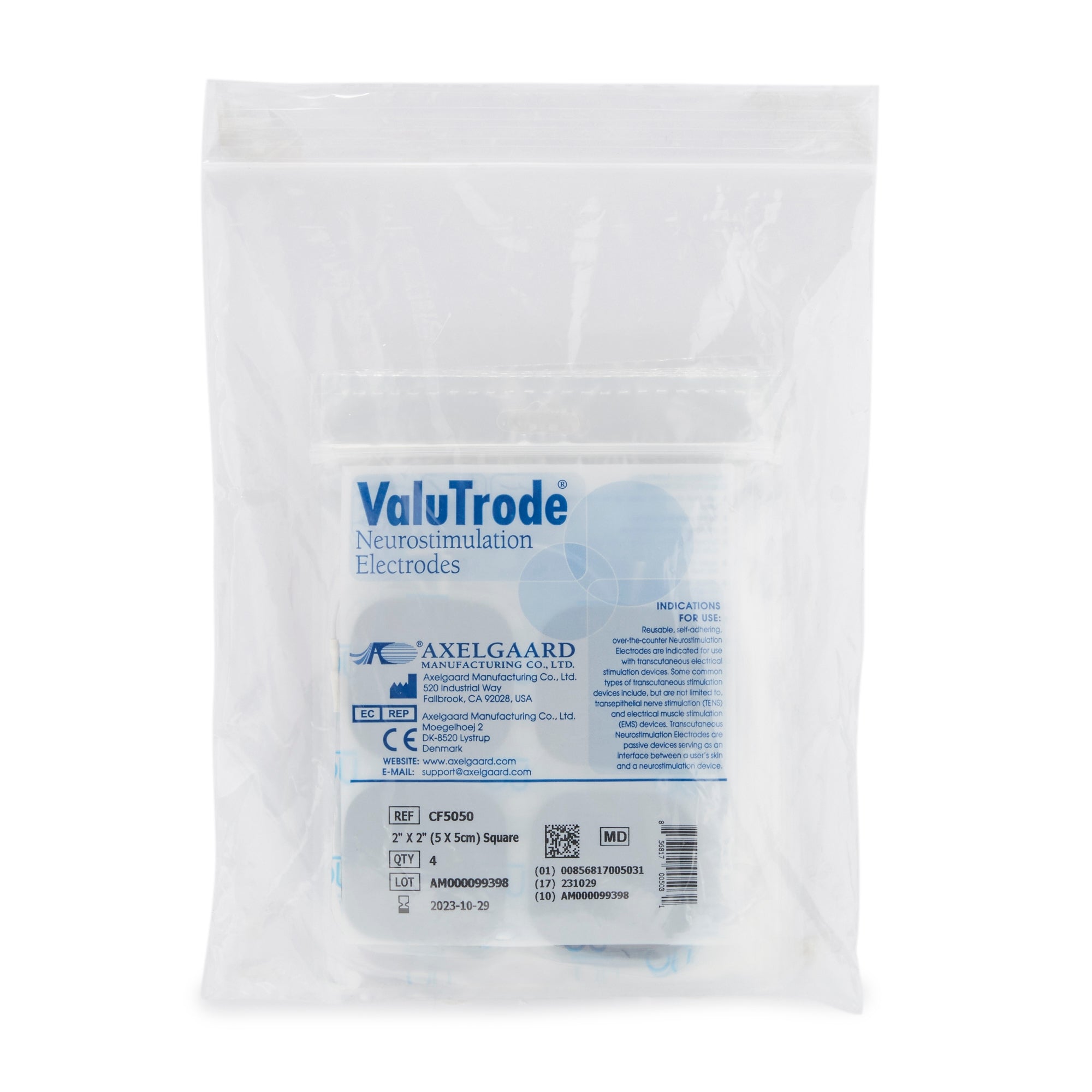 valutrode neurostimulation electrode for tens units 2 x 2 inch valutrode cloth electrotherapy electrode mk913959bx