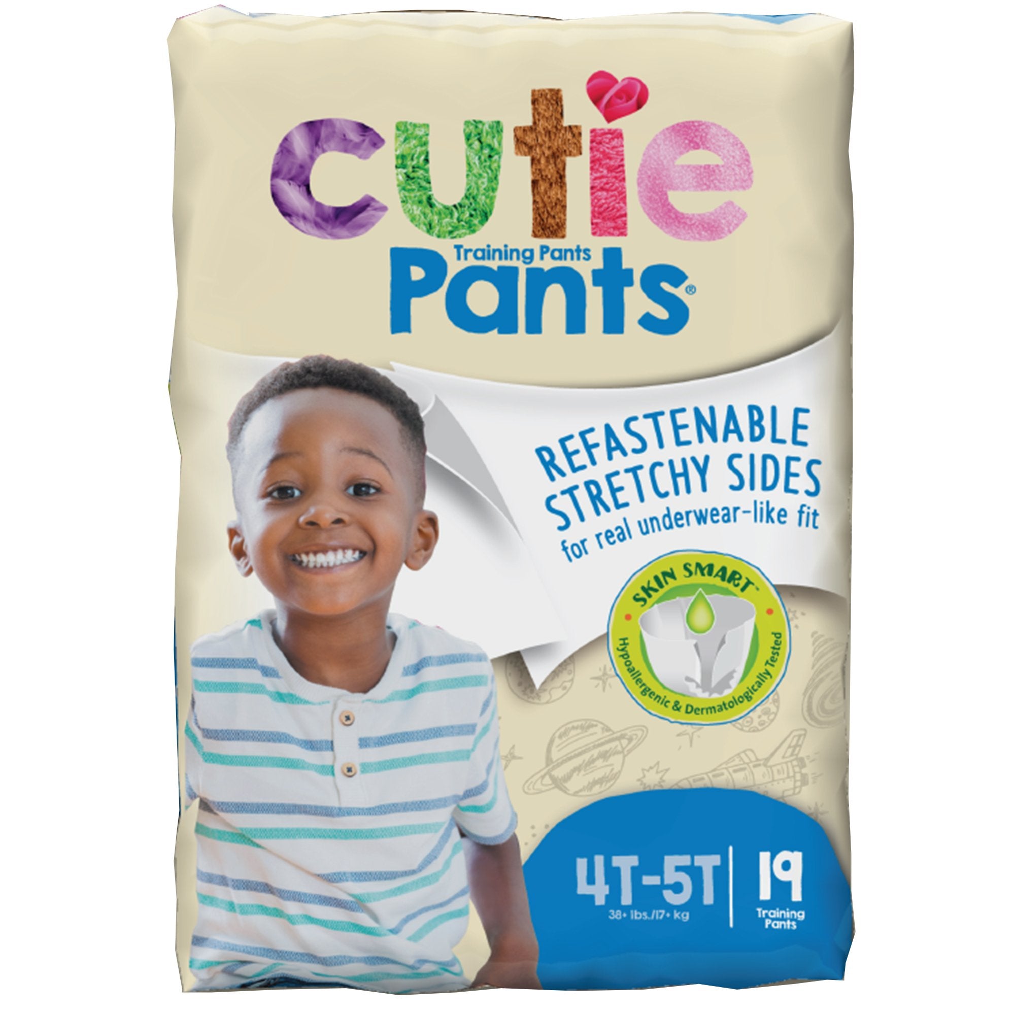 Male Toddler Training Pants Cutie Pants Size 4T to 5T Disposable Heavy Absorbency, Packaging Type- Case