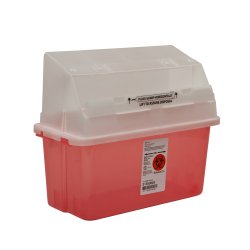 Sharps Container GatorGuard Jr Translucent Red Base 14 H X 13 W X 6 D Inch Horizontal Entry 1.25 Gallon, Packaging Type- Case