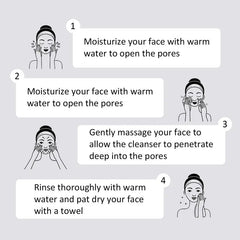 VGO Facial Cleanser of Double Care and Effets 50G All Types of Skins Cleanse and Moisturize A Cleansing Skincare Gentle Charcoal