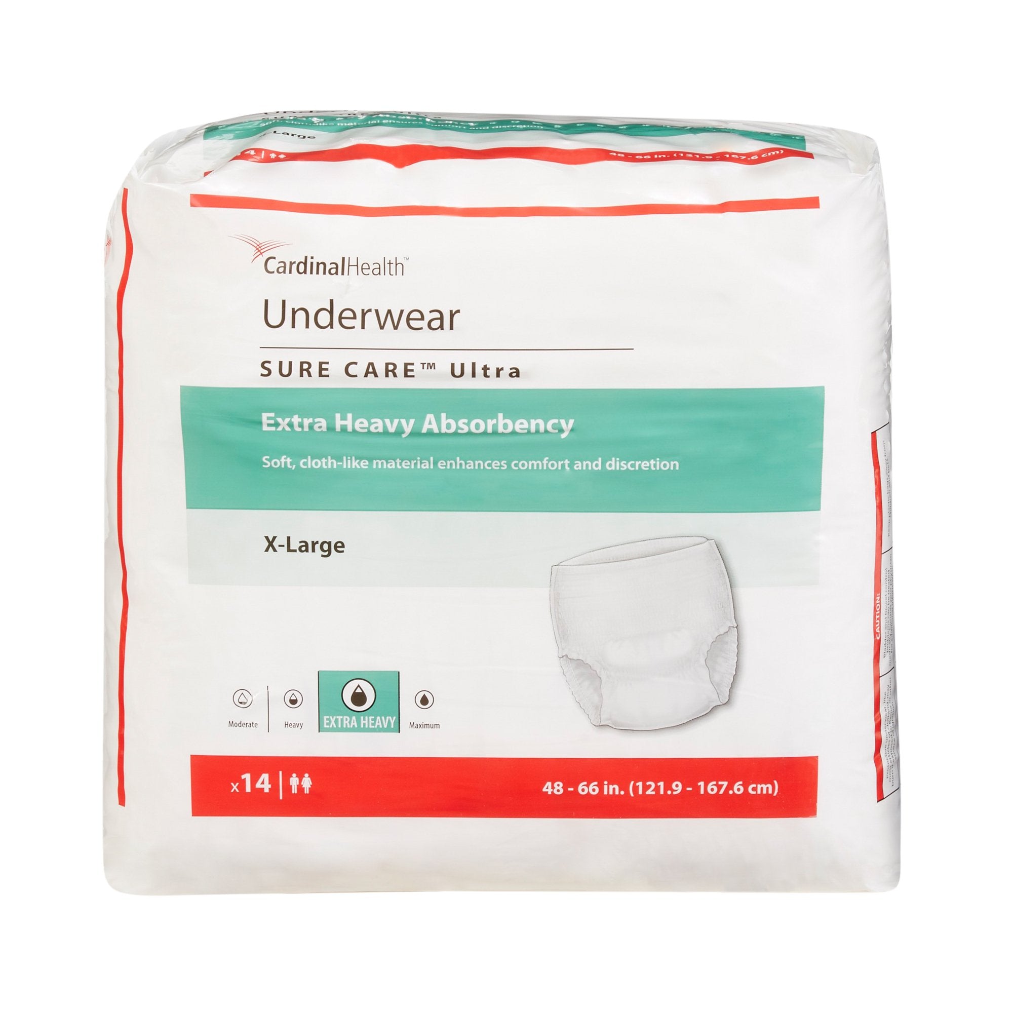 Unisex Adult Absorbent Underwear Sure Care Ultra Pull On with Tear Away Seams X-Large Disposable Heavy Absorbency, Packaging Type- Case