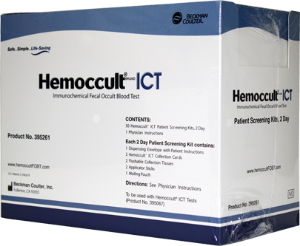 Cancer Screening Patient Sample Collection and Screening Kit Hemoccult ICT 2-Day Fecal Occult Blood Test (iFOB or FIT) 50 Tests CLIA Waived, Packaging Type- Box