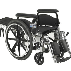 Drive Medical Viper Gt Wheelchair with Flip Back Rem Full Arms and swing-away foot rests ,24-inch composite Wheels ,300 lbs Weight Capacity ,18"w*16"d ,10960B