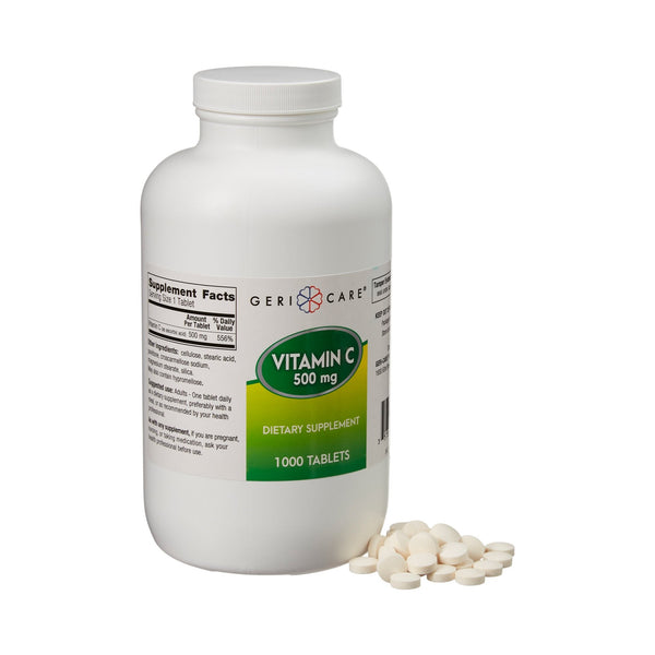 Vitamin C Supplement Geri Care Ascorbic Acid 500 mg Strength Tablet 1,000 per Bottle