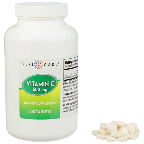 Vitamin C Supplement Geri Care Ascorbic Acid 500 mg Strength Tablet 500 per Bottle