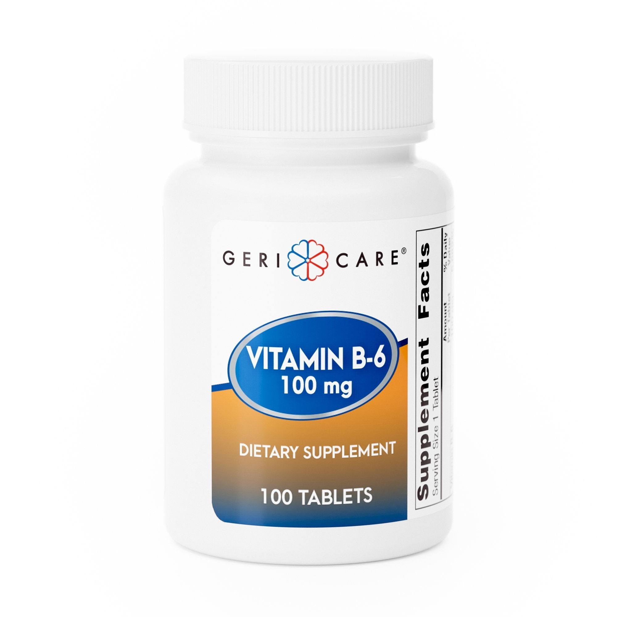 Vitamin Supplement Geri Care Vitamin B6 100 mg Strength Tablet 100 per Bottle