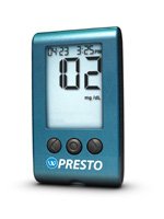 Blood Glucose Meter Wavesense Presto 3 to 12 Second Results Stores up to 7 Results No Coding Required, Packaging Type- Case