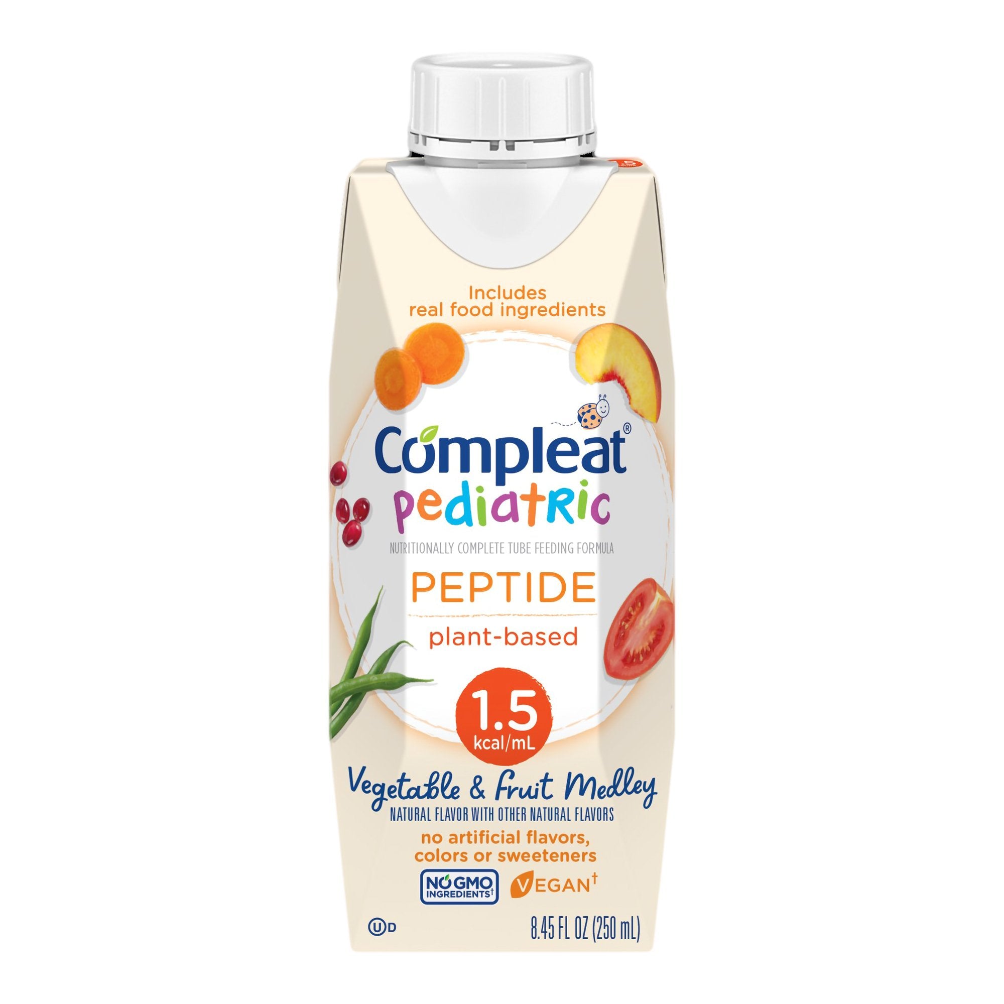 Pediatric Tube Feeding Formula Compleat® Peptide 1.5 Vegetable / Fruit Medley 8.45 oz. Carton Liquid Plant and Peptide Based