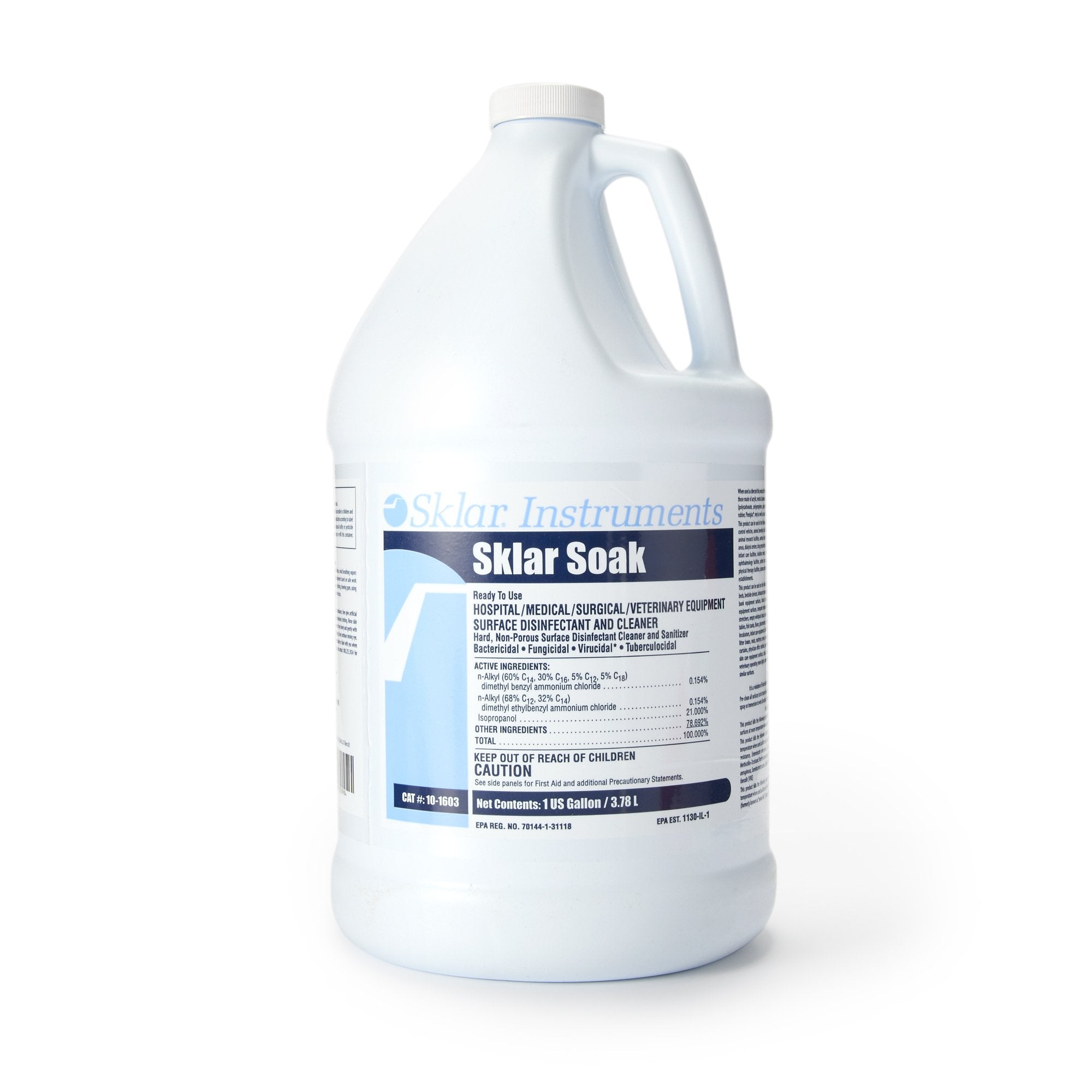 Sklar Surface Disinfectant Alcohol Based Manual Pour Liquid 1 gal. Jug Alcohol Scent NonSterile, Packaging Type- Case