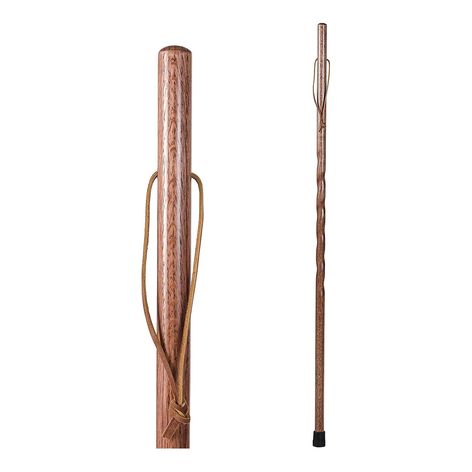 Walking Stick Brazos Twisted Backpacker Wood 55 Inch Height Red Oak