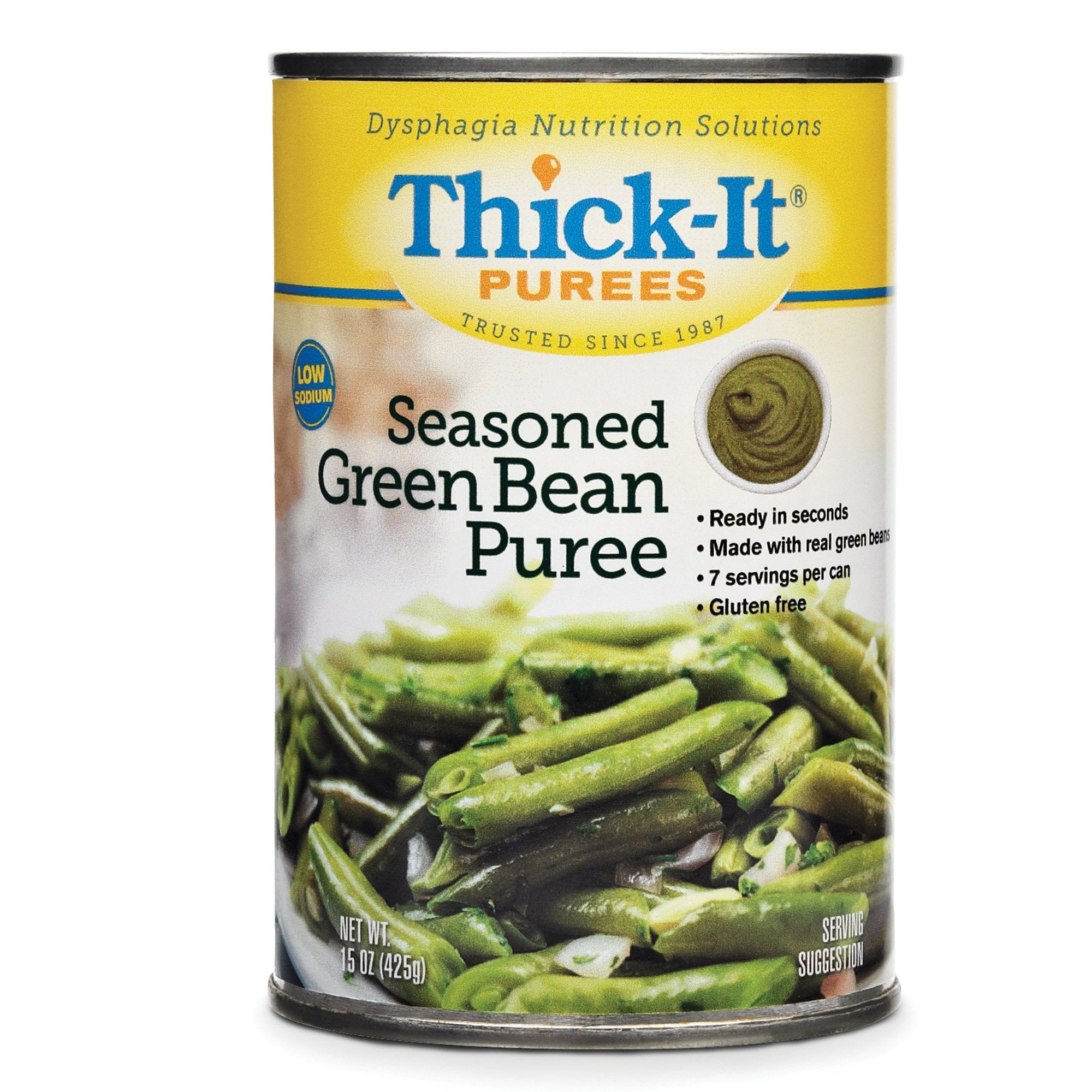 Thickened Food Thick-It® 15 oz. Can Seasoned Green Bean Flavor Puree IDDSI Level 4 Extremely Thick/Pureed