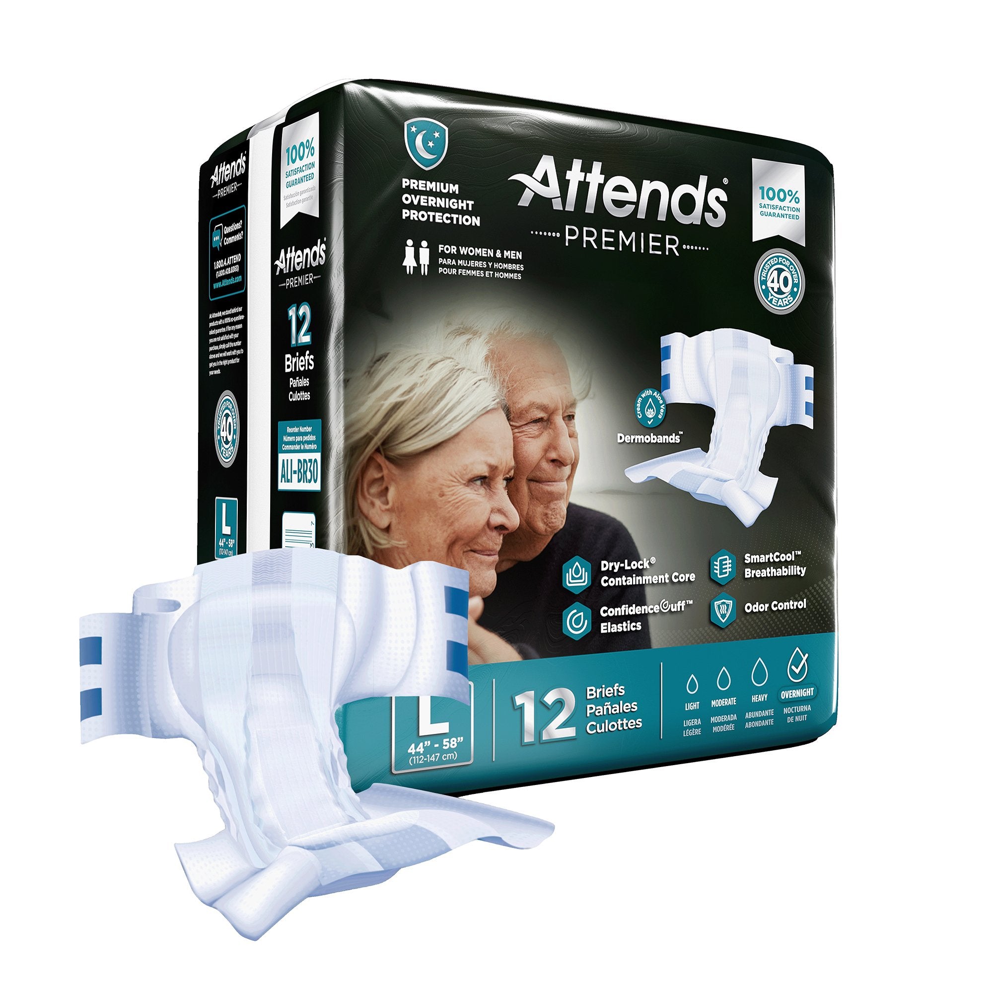 Unisex Adult Incontinence Brief Attends Premier Large Disposable Heavy Absorbency, Packaging Type- Case