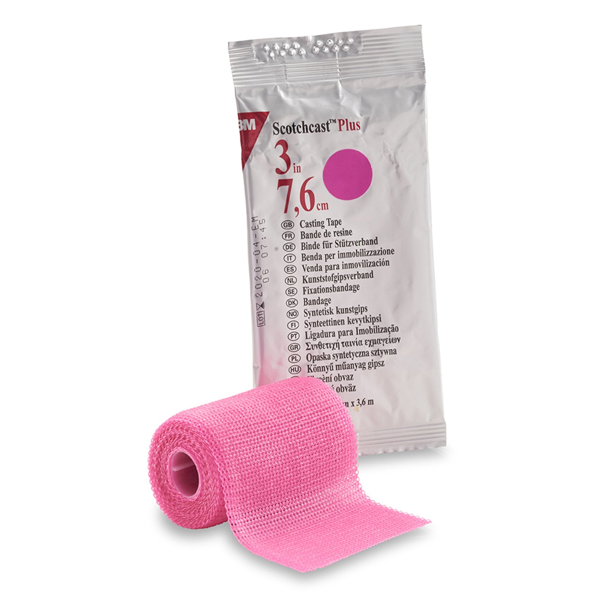 Cast Tape 3M™ Scotchcast™ Plus 3 Inch X 12 Foot Fiberglass / Resin Bright Pink