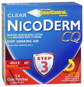 Stop Smoking Aid Nicoderm CQ 7 mg Strength Transdermal Patch, Packaging Type- Box